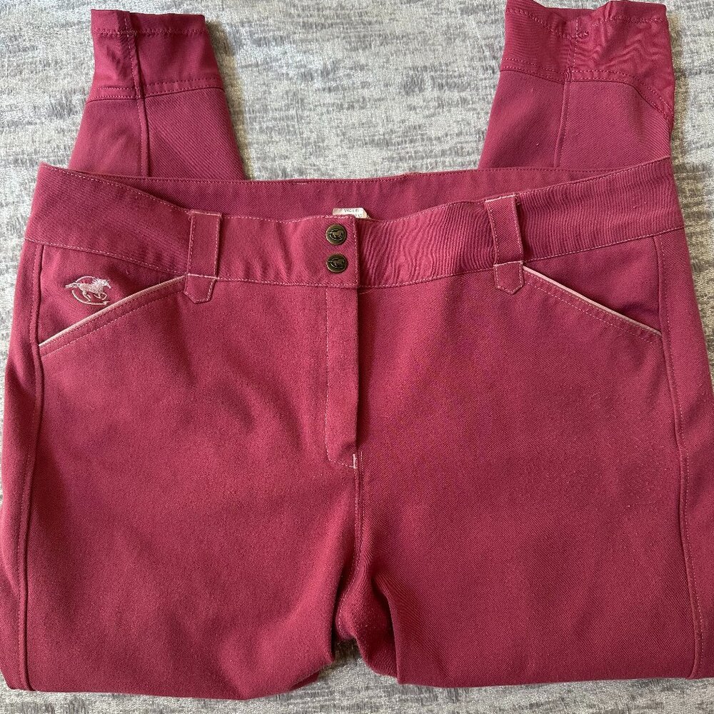 SmartPak Piper 38R Dark Pink/Light Pink Suede Knee Patch Breeches
